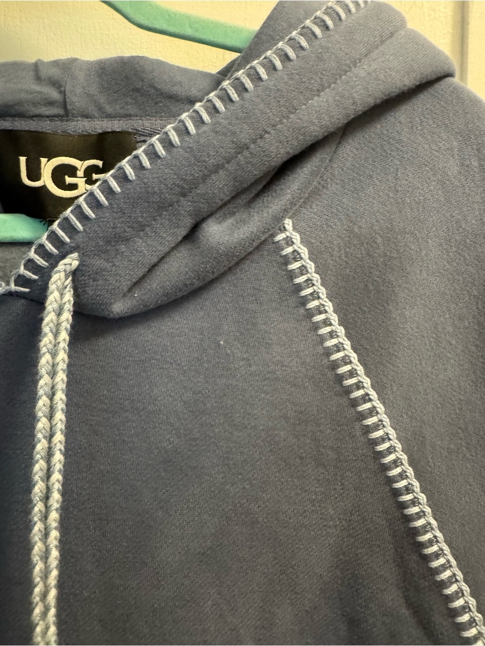UGG Kelsey Hoodie Dress Large Blue Short Sleeve Pullover Sweatshirt Dress  L - Picture 3 of 15